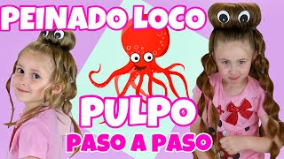 PEINADO LOCO de PULPO I Muy fácil y paso a paso I Peinados en Familia [upl. by Perseus868]