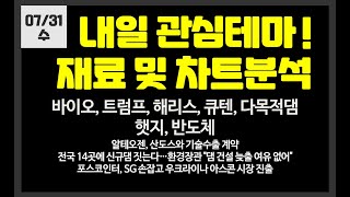 내일 관심테마 재건해리스큐텐바이오다목적댐 SG우리바이오kKCTC알테오젠산일전기우원개발에스와이스틸텍이화공영오성첨단소재현대약 [upl. by Yenroc]