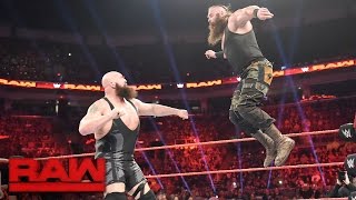 Ring Collapses during Big Show vs Braun Strowman Raw April 17 2017 [upl. by Leirej]