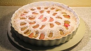 Rhabarberkuchen Rührteig Rezept klassisch und vegan  Der Bio Koch 483 [upl. by Lleroj]