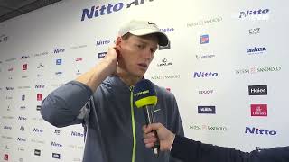 Jannik Sinner vs Holger Rune  intervista ATP Nitto Finals 2023 [upl. by Adnamra629]