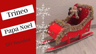 Trineo de Papa Noel hecho con cartón  cardboard santa sleigh [upl. by Milks]