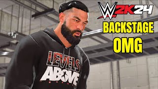 WWE 2K24 NEW Backstage Area OMG Moments Roman Reigns Vs Logan Paul [upl. by Neerhtak799]