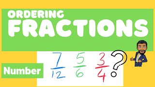 Ordering Fractions from smallest to largest with different denominators lesson [upl. by Netsud]