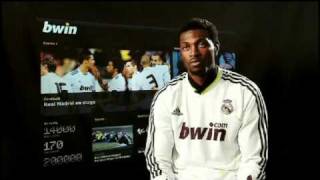 bwin players forecast with Emmanuel Adebayor Real Madrid  Sporting matchday 30 [upl. by Cynar]