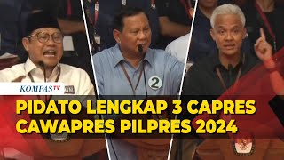 FULL Pidato Lengkap 3 Capres Cawapres di KPU Usai Mendapat Nomor Urut Pilpres 2024 [upl. by Einiar848]