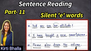 Reading Practice with Silent e words Part11Sentences on Silent e rule words  ielts Practice [upl. by Noivad486]