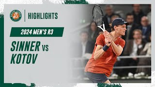 Sinner vs Kotov Round 3 Highlights  RolandGarros 2024 [upl. by Nnaeirrac]