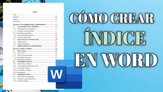 CONOCE COMO DEBERÍAS HACER UN ÍNDICE EN WORD DE MANERA FACIL EN 2024 [upl. by Edrei]