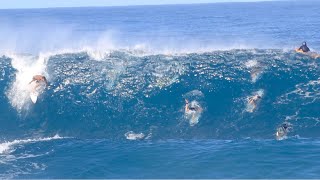 WSL Top Surfers Practicing Pipeline 12624 North Shore Hawaii for Championship Contest 2024 [upl. by Rimidalb]