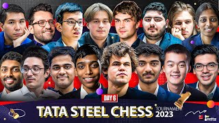 Tata Steel Chess 2023 Day 6  Pragg vs Abdusattorov Gukesh vs Caruana Arjun vs Anish [upl. by Ojoj]