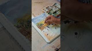 easy drawing with watercolor watercolor scenery shorts watercolor [upl. by Brunhild]