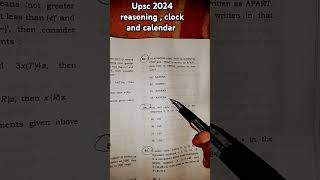 223 Upsc 2024 question paper reasoning calendar and clock question upsc2024 [upl. by Supmart]