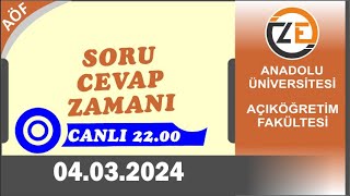 AÖF 04 03 2024 Canlı  Final İçin Sınav Merkezi Seçimi Son Günler [upl. by Warren265]