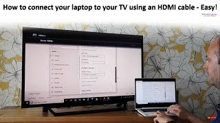 How to connect your laptop to your TV using an HDMI cable  Easy [upl. by Edrea]