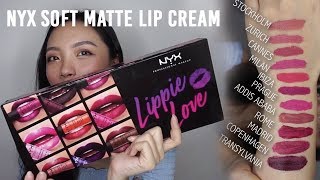 NYX Soft Matte Lip Cream Swatches Bahasa Indonesia  GELANGELICCA [upl. by Schmitz]