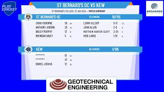 Victorian SubDistrict Cricket Association  North West 4th XI Div 1  Rd10  St Bernards OC v Kew [upl. by Ordnasil]