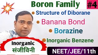 Boron Family  L4 diboranepreparation structure of diborane banana Bond hybridization on Boron [upl. by Adelaida]