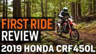 Honda CRF450L First Ride Review [upl. by Layor800]