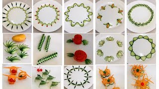 20 Fruit plate decoration  Fruit Vegetable Carving Garnish amp Cutting Tricks [upl. by Kellyann737]