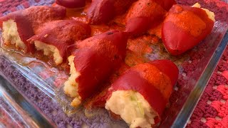 PIMIENTOS PIQUILLOS RELLENOS 🌶️🌶️con BECHAMEL de COLIFLOR [upl. by Rovner894]