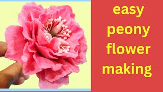 easy peony flower tutorial The clay world [upl. by Nosilla11]