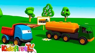 Leo the Truck amp a fuel tanker Baby cartoon [upl. by Lebatsirc732]