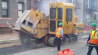 Massive Asphalt Cutter in the Streets of NYC [upl. by Shank829]