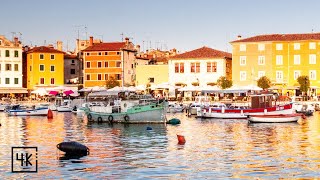 ⁴ᴷ Walking Tour in Rovinj Old Town Croatia City Sounds 4K  July 2020 [upl. by Ahsetan]