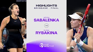 Aryna Sabalenka vs Elena Rybakina  2024 Brisbane Final  WTA Match Highlights [upl. by Coppock]