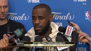 LeBron James Media Availability Warriors vs Cavaliers Game 2 June 3 2017 [upl. by Nyram]