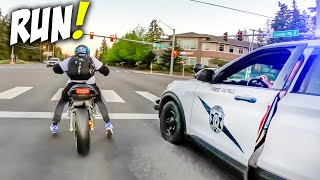 COPS VS BIKERS  MOTORCYCLE POLICE CHASE  ANGRY amp COOL COPS 2024 [upl. by Ylak748]