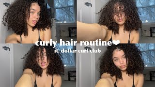 curly hair routine ft dollar curl club [upl. by Buyers]