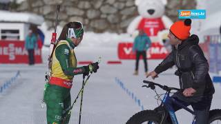 Kurioses Duell in Antholz Wierer fordert RadChamp [upl. by Ley]