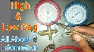 how to use Refrigeration pressure gauge High amp Low information in urduhindi [upl. by Ahsitruc]