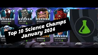 Top 10 Science Champions in MCOC  January 2024 [upl. by Annyahs]