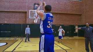 Shooting Contest Curry vs Coach Jackson [upl. by Hamlani]