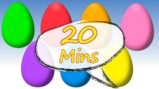 20 Minutes Animated Surprise Eggs for Learning Colors  Childrens educational video [upl. by Neerbas]