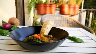 Schnelles Süßkartoffel Curry mit Spinat  Vegan [upl. by Zelazny]