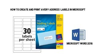 How to create and print Avery address labels in Microsoft Word [upl. by Rentschler133]