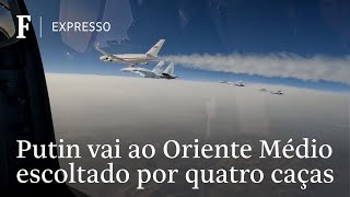 Putin voa para o Oriente Médio escoltado por quatro caças [upl. by Lamarre]