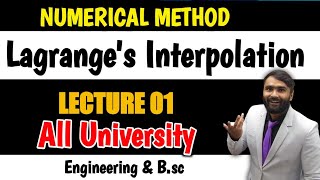 Numerical Method  Lecture 01  Lagrange InterpolationPRADEEP SIR [upl. by Fabrienne]