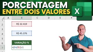 Como Calcular Porcentagem entre DOIS VALORES no Excel  Aumento em [upl. by Frulla]