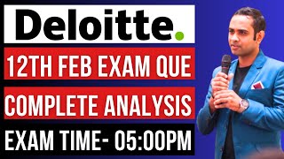 🔴Deloitte NLA 12th FEBRUARY Exam Questions Solved  Complete Analysis 🔥 [upl. by Norma]