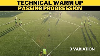 Technical Warm Up Passing Progression  FootballSoccer Drills  3 Variation [upl. by Isobel]