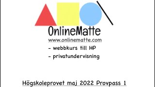 Högskoleprovet maj 2022 Provpass 1 Uppgift 23 [upl. by Eittocs]