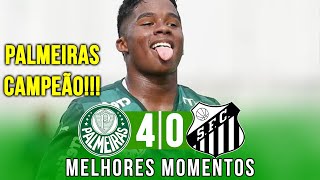 PALMEIRAS 4 X 0 SANTOS MELHORES MOMENTOS  FINAL DA COPINHA 2022  25012022 [upl. by Dwan590]