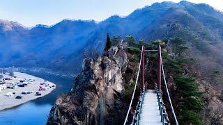 충주 수주팔봉과 달천  고요를 깨우는 11월 이른 아침의 비상20231112  드론촬영Drone shot 4k Welcomefly [upl. by Zoi]