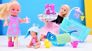 Barbie videoları Evi oyuncak bebeğe bakıyor Bebek bakma oyunu [upl. by Doowron]