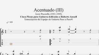 Acentuado III  Ástor Piazzolla  Tablatura por Jesús Amaya [upl. by Olia670]